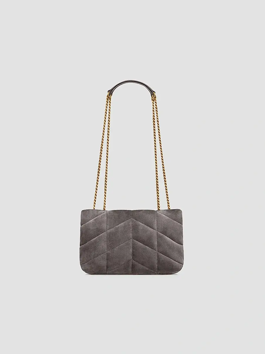 Saint Laurent Women's Puffer Toy Bag in Quilted Suede - Urban Grey | Thumbnail 2 Saint Laurent Women's Puffer Toy Bag in Quilted Suede - Urban Grey | Thumbnail 2