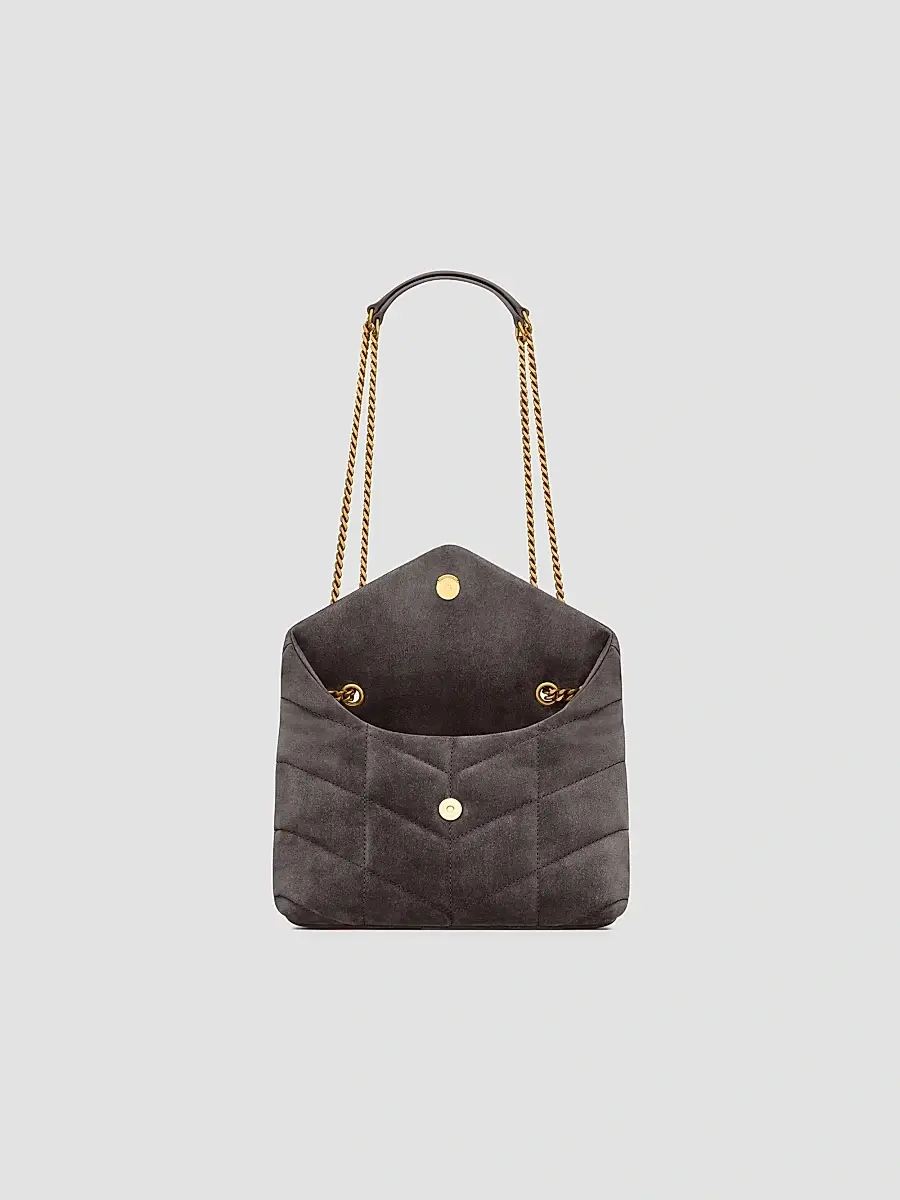 Saint Laurent Women's Puffer Toy Bag in Quilted Suede - Urban Grey | Thumbnail 3 Saint Laurent Women's Puffer Toy Bag in Quilted Suede - Urban Grey | Thumbnail 3