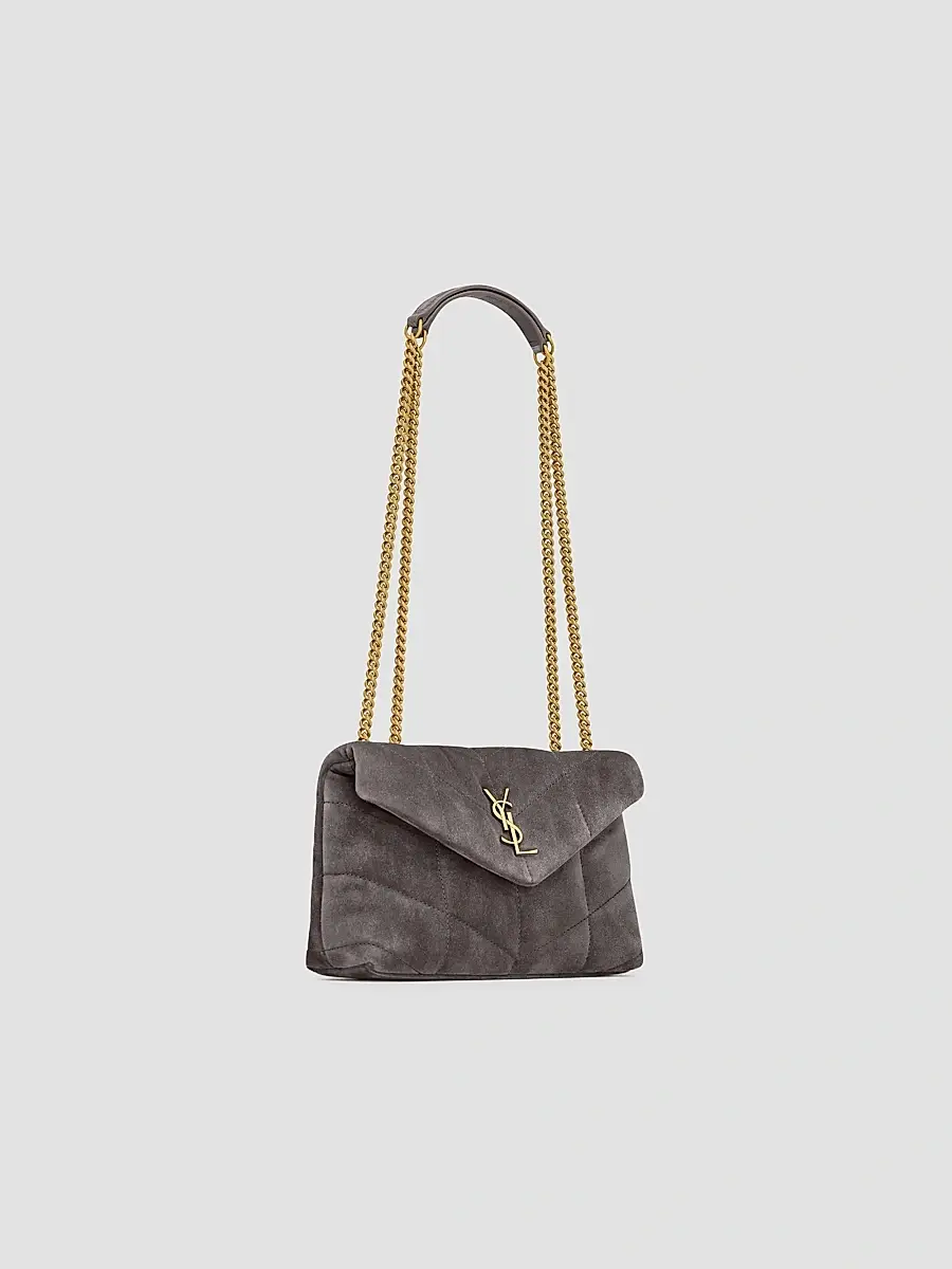 Saint Laurent Women's Puffer Toy Bag in Quilted Suede - Urban Grey | Thumbnail 6 Saint Laurent Women's Puffer Toy Bag in Quilted Suede - Urban Grey | Thumbnail 6