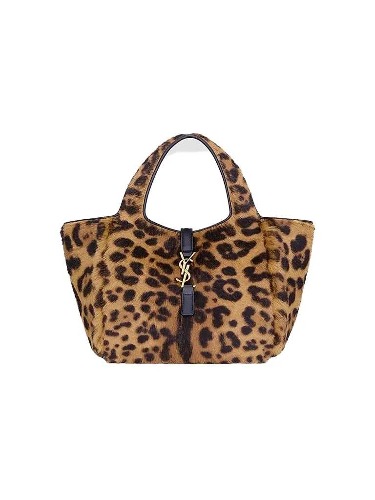 Saint Laurent Women's Le 5 A 7 Baby Bea Top Handle Bag in Pony Hair Leather