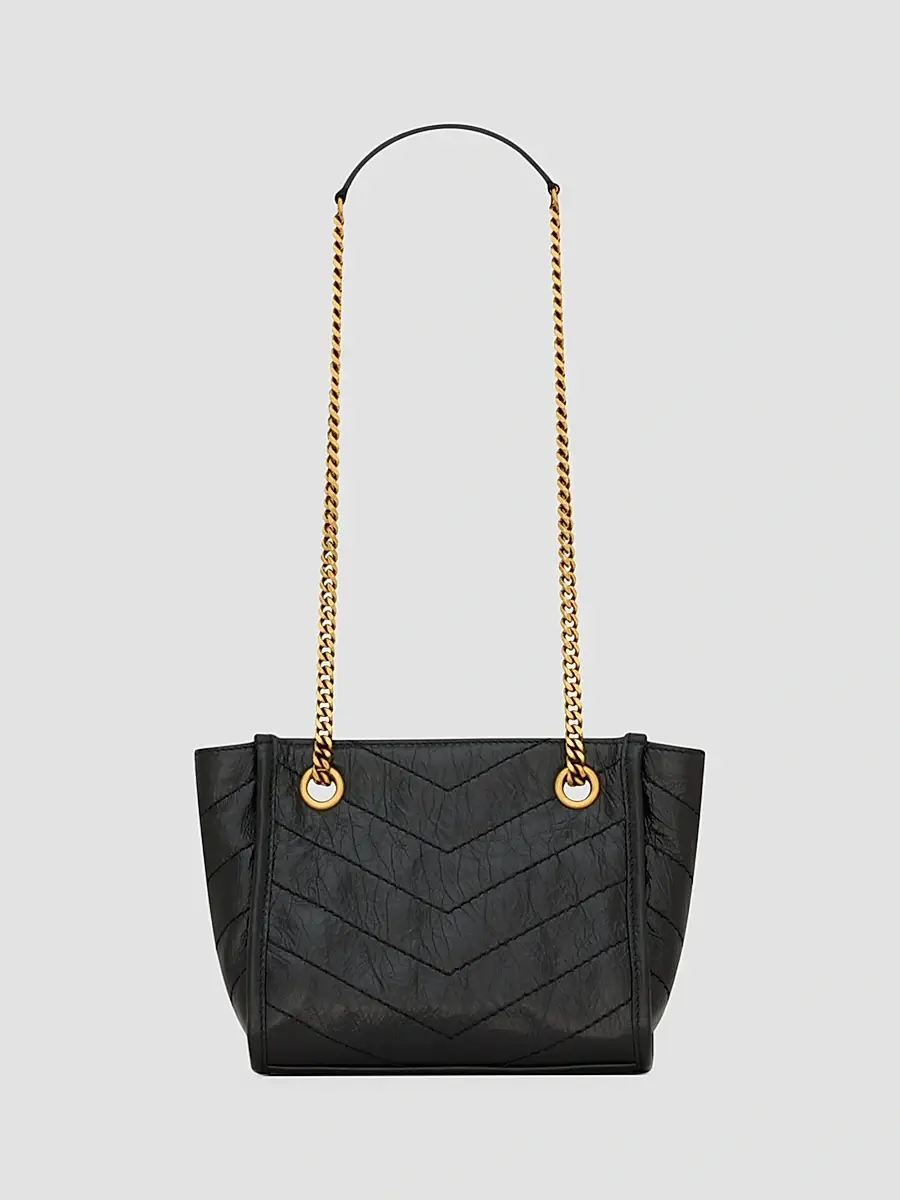 Saint Laurent Women's Niki Mini Shopping Bag in Vintage Leather - Black | Thumbnail 2 Saint Laurent Women's Niki Mini Shopping Bag in Vintage Leather - Black | Thumbnail 2