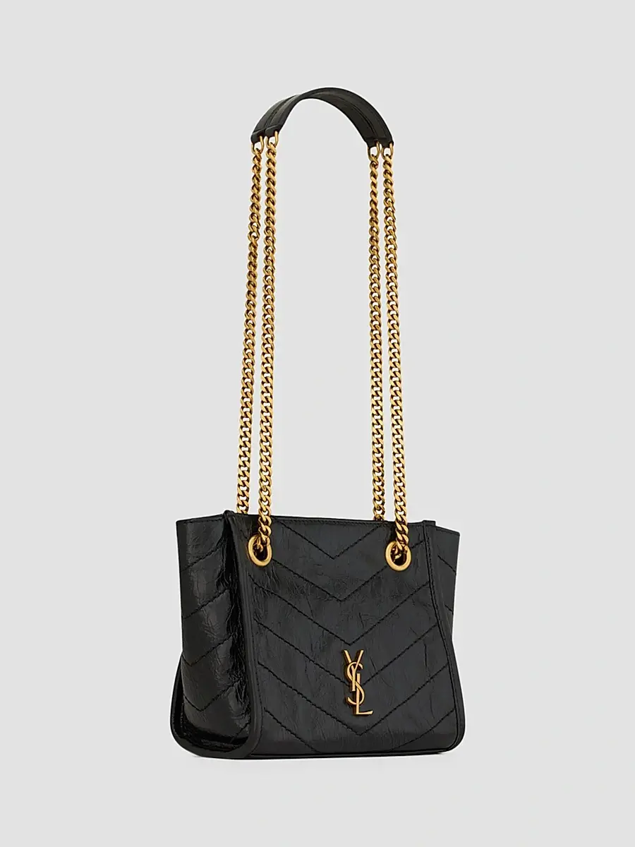 Saint Laurent Women's Niki Mini Shopping Bag in Vintage Leather - Black | Thumbnail 4 Saint Laurent Women's Niki Mini Shopping Bag in Vintage Leather - Black | Thumbnail 4