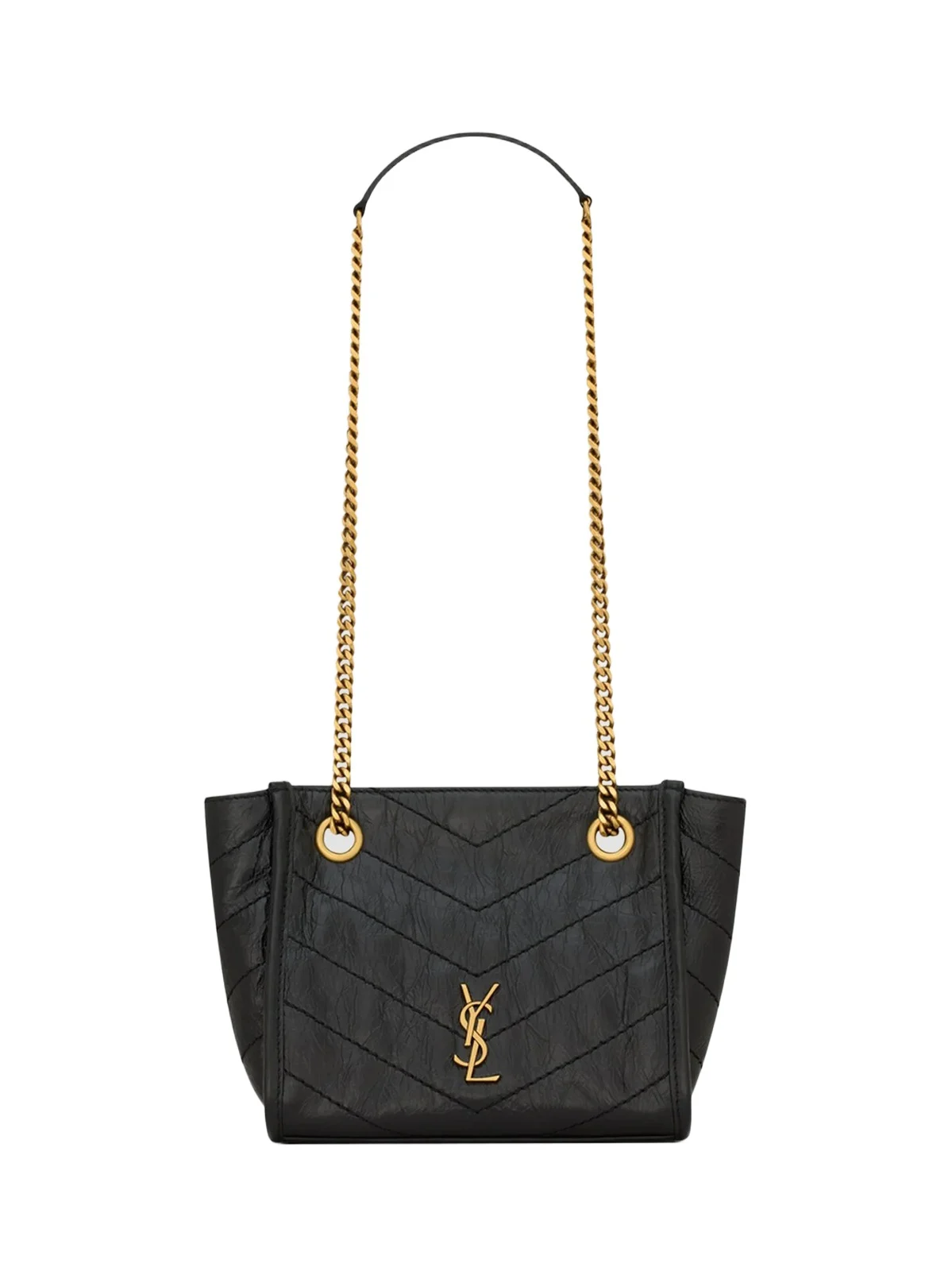 Saint Laurent Women's Niki Mini Shopping Bag in Vintage Leather - Black