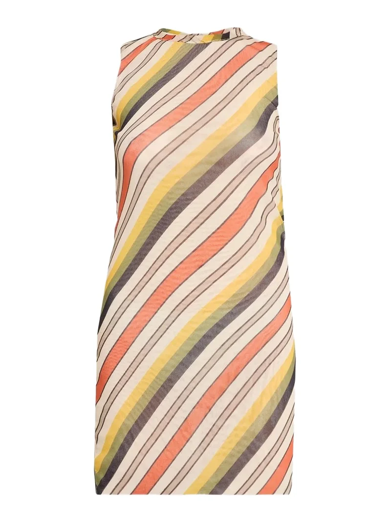 Jean Paul Gaultier Women's Retro Stripe Mesh Mini Dress