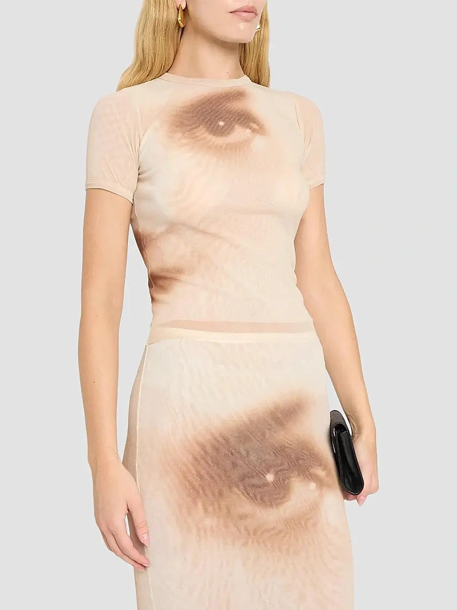 Jean Paul Gaultier Women's Face Mesh Baby T-Shirt | Thumbnail 4