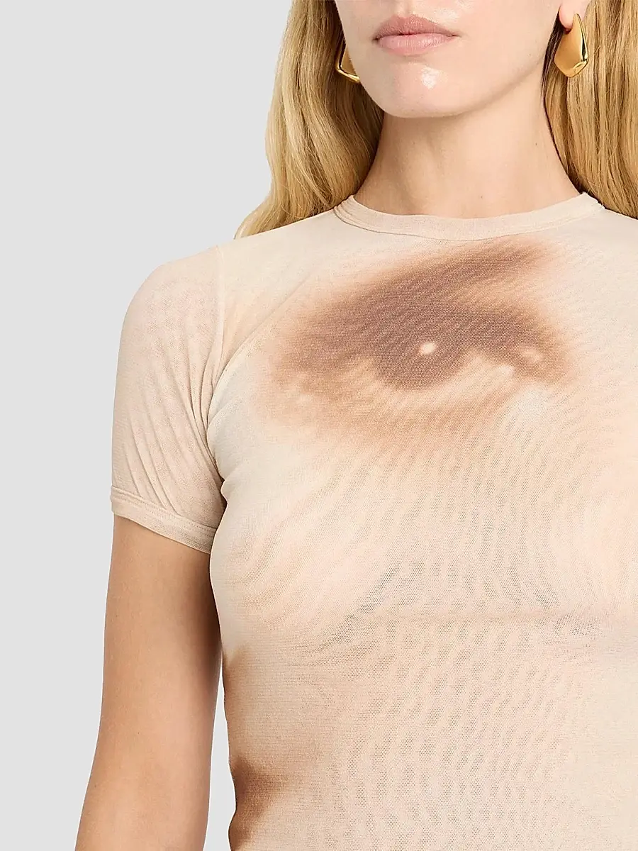 Jean Paul Gaultier Women's Face Mesh Baby T-Shirt | Thumbnail 5