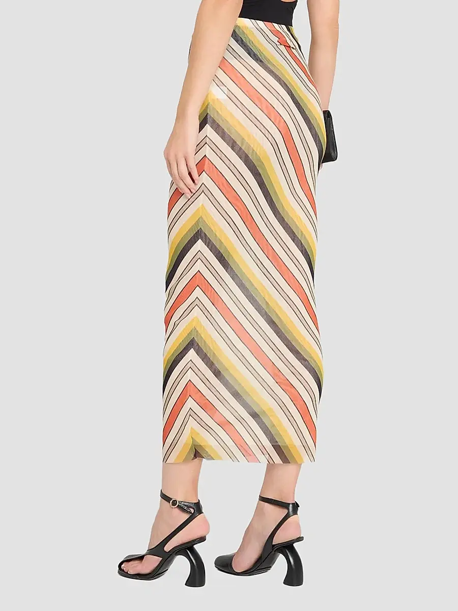 Jean Paul Gaultier Women's Retro Stripe Mesh Maxi Skirt | Thumbnail 3 Jean Paul Gaultier Women's Retro Stripe Mesh Maxi Skirt | Thumbnail 3