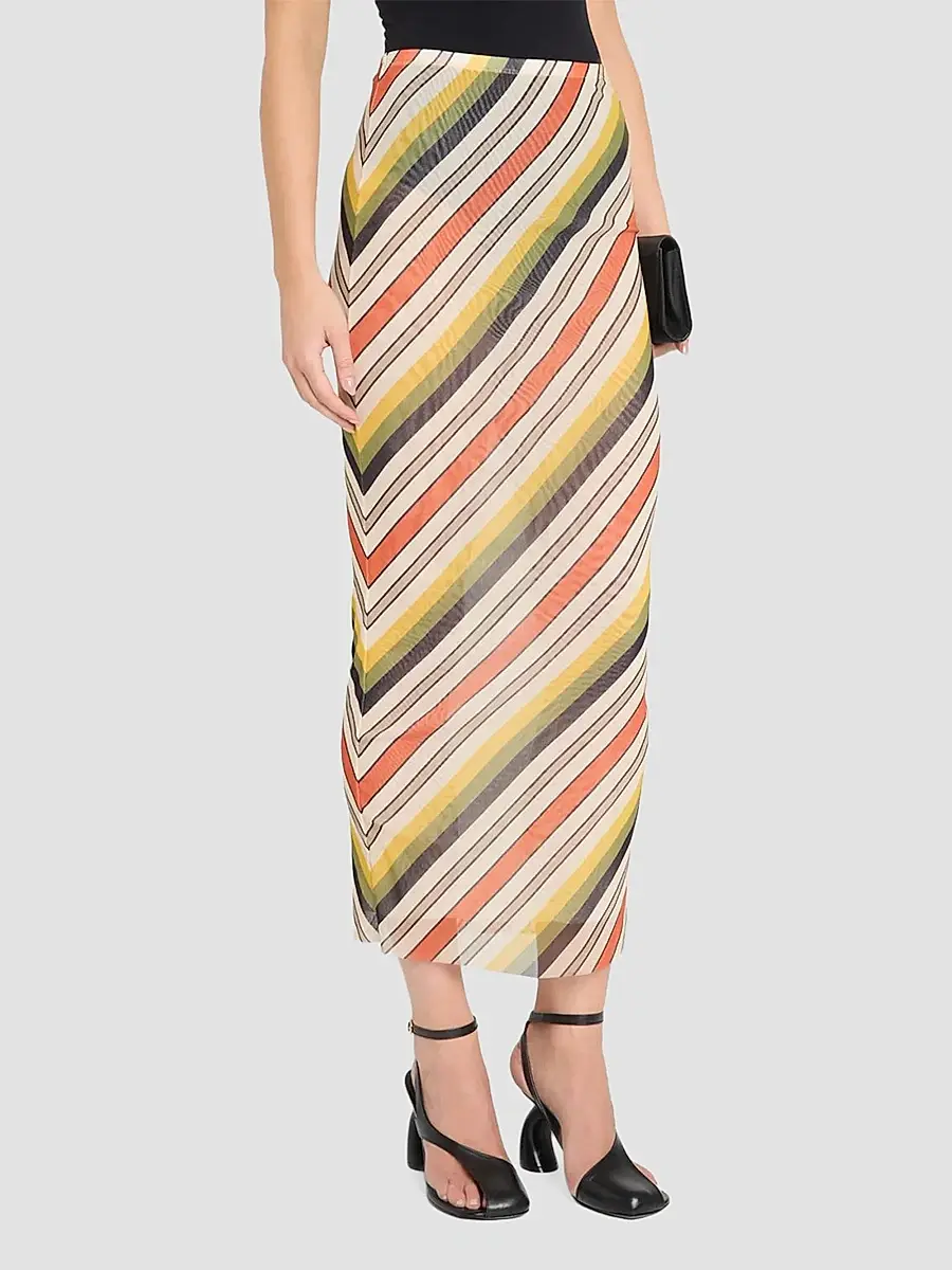 Jean Paul Gaultier Women's Retro Stripe Mesh Maxi Skirt | Thumbnail 4 Jean Paul Gaultier Women's Retro Stripe Mesh Maxi Skirt | Thumbnail 4