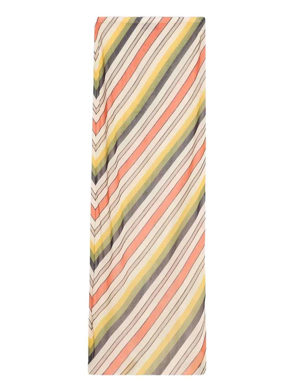 Jean Paul Gaultier Women's Retro Stripe Mesh Maxi Skirt