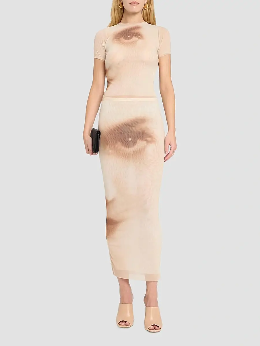Jean Paul Gaultier Women's Face Mesh Maxi Skirt | Thumbnail 2 Jean Paul Gaultier Women's Face Mesh Maxi Skirt | Thumbnail 2