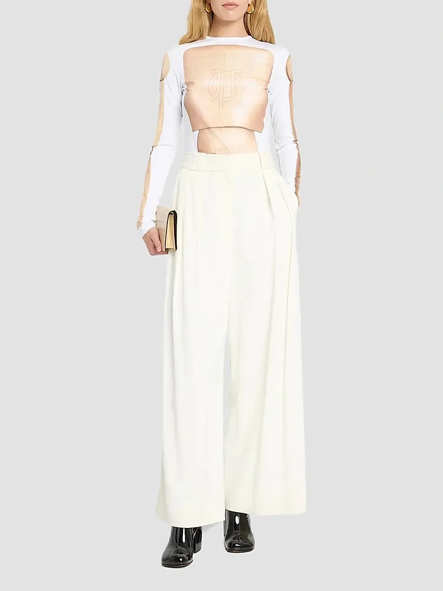 Jean Paul Gaultier Women's Wooden Body Jersey Long-Sleeve Top | Thumbnail 2