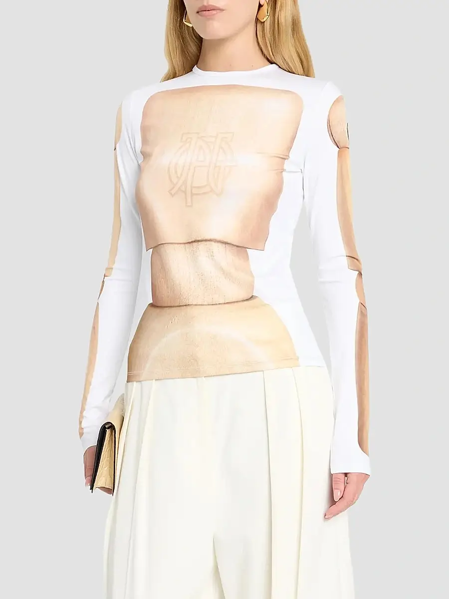 Jean Paul Gaultier Women's Wooden Body Jersey Long-Sleeve Top | Thumbnail 4