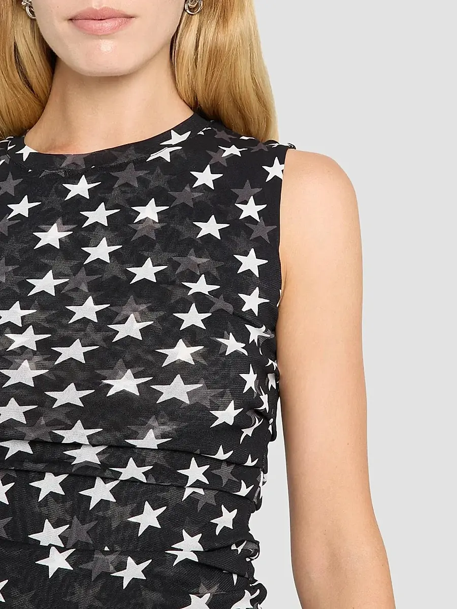 Stella McCartney Women's Star-Print Mesh Sleeveless Top | Thumbnail 5