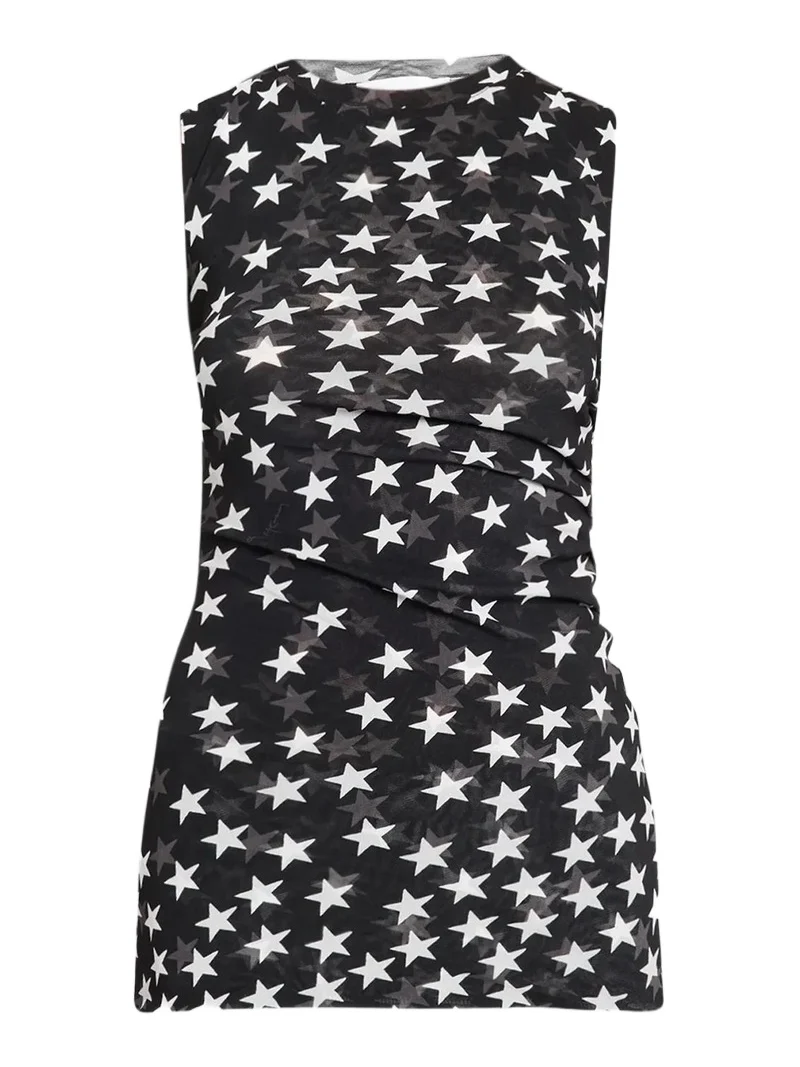 Stella McCartney Women's Star-Print Mesh Sleeveless Top