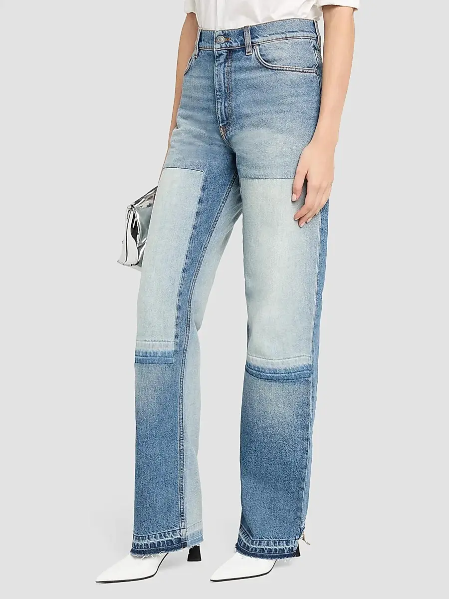 Stella McCartney Women's Patchwork Straight-Leg Jeans | Thumbnail 4 Stella McCartney Women's Patchwork Straight-Leg Jeans | Thumbnail 4