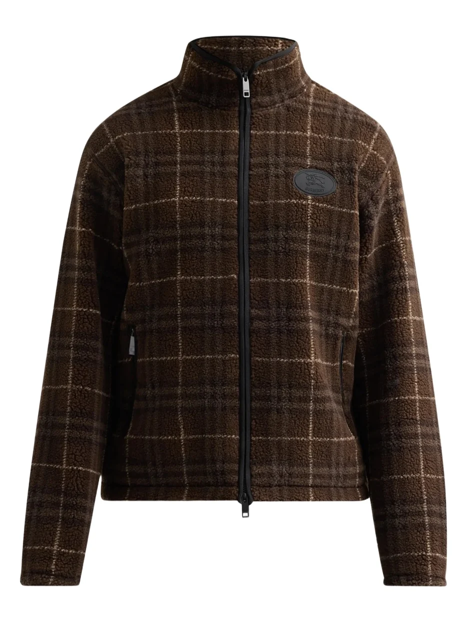 Burberry Men's Fairfax Check Funnel Neck Jacket
