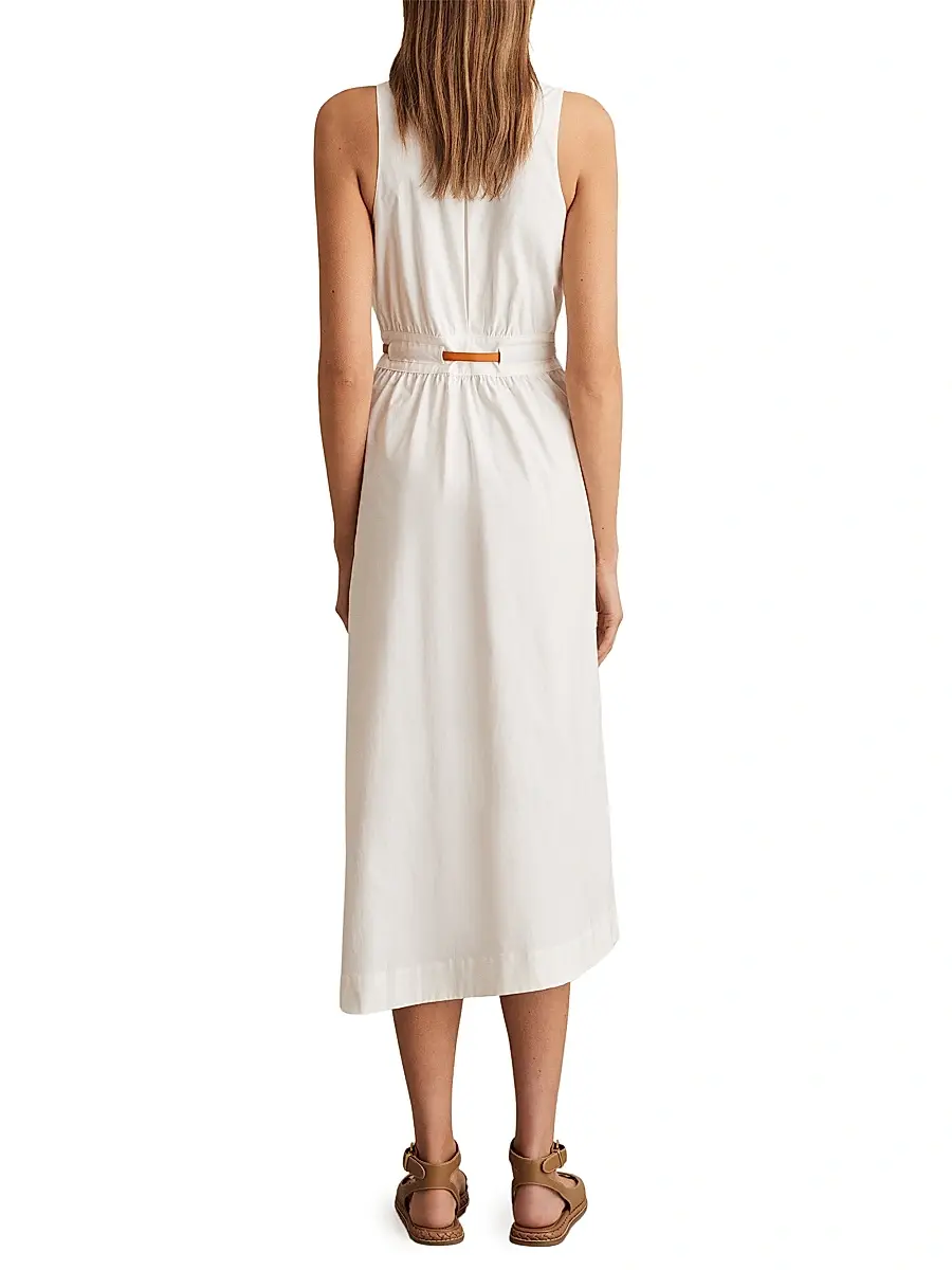 Reiss Women's Brianne Asymmetric Belted Midi-Dress | Thumbnail 4 Reiss Women's Brianne Asymmetric Belted Midi-Dress | Thumbnail 4