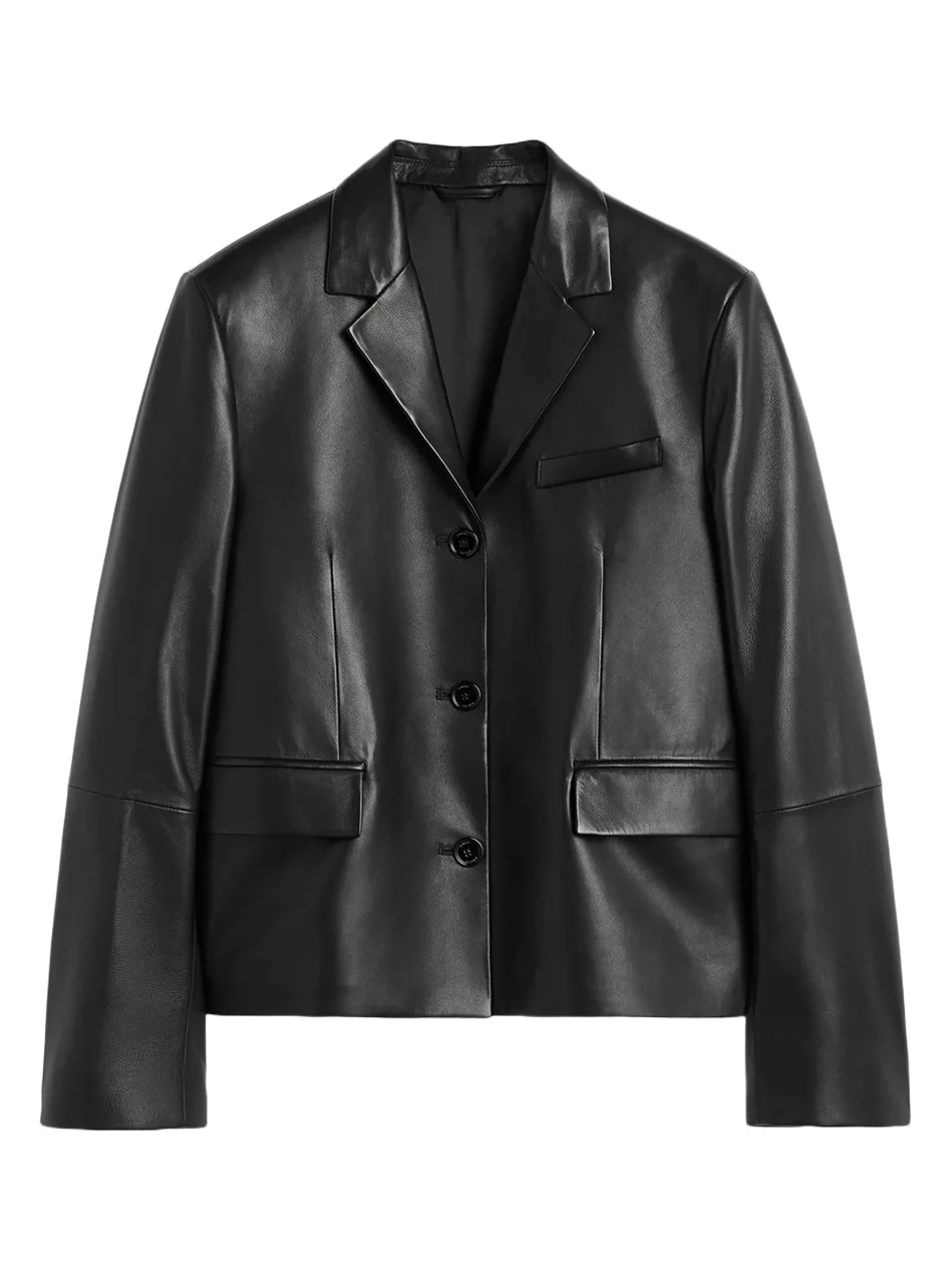 Women's Short Leather Blazer