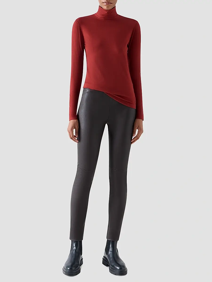 Akris punto Women's Mock Neck Turtleneck Jersey Top | Thumbnail 2