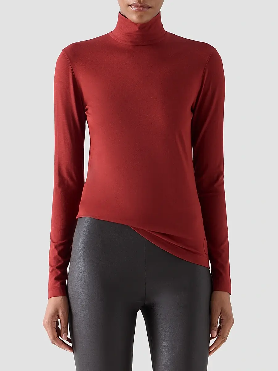 Akris punto Women's Mock Neck Turtleneck Jersey Top | Thumbnail 4