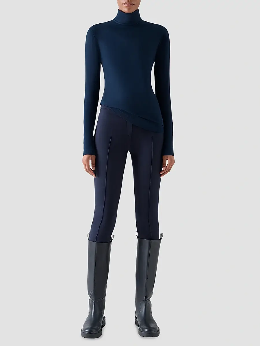 Akris punto Women's Mock Neck Turtleneck Jersey Top | Thumbnail 2 Akris punto Women's Mock Neck Turtleneck Jersey Top | Thumbnail 2