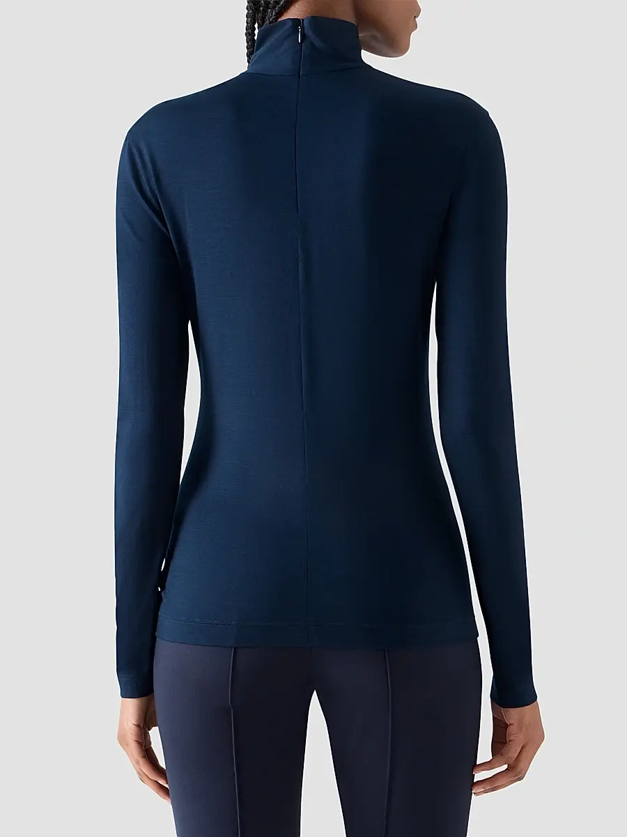 Akris punto Women's Mock Neck Turtleneck Jersey Top | Thumbnail 3 Akris punto Women's Mock Neck Turtleneck Jersey Top | Thumbnail 3