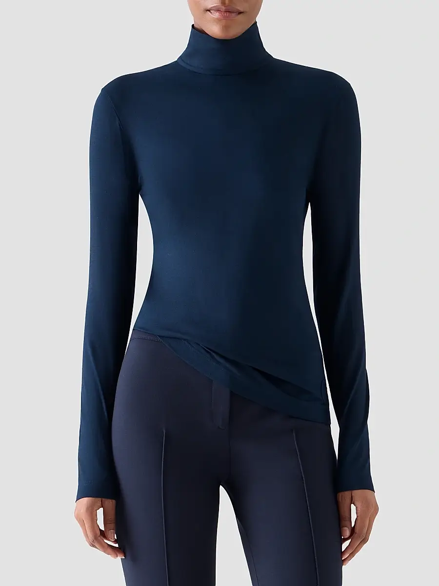 Akris punto Women's Mock Neck Turtleneck Jersey Top | Thumbnail 4 Akris punto Women's Mock Neck Turtleneck Jersey Top | Thumbnail 4