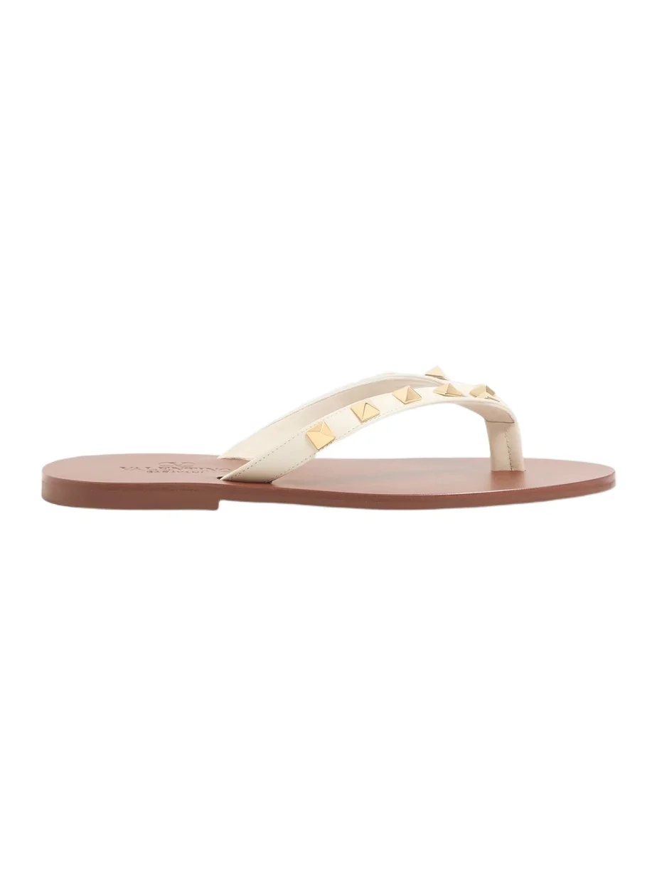 Valentino Women's Rockstud Calfskin 05MM Thong Sandals