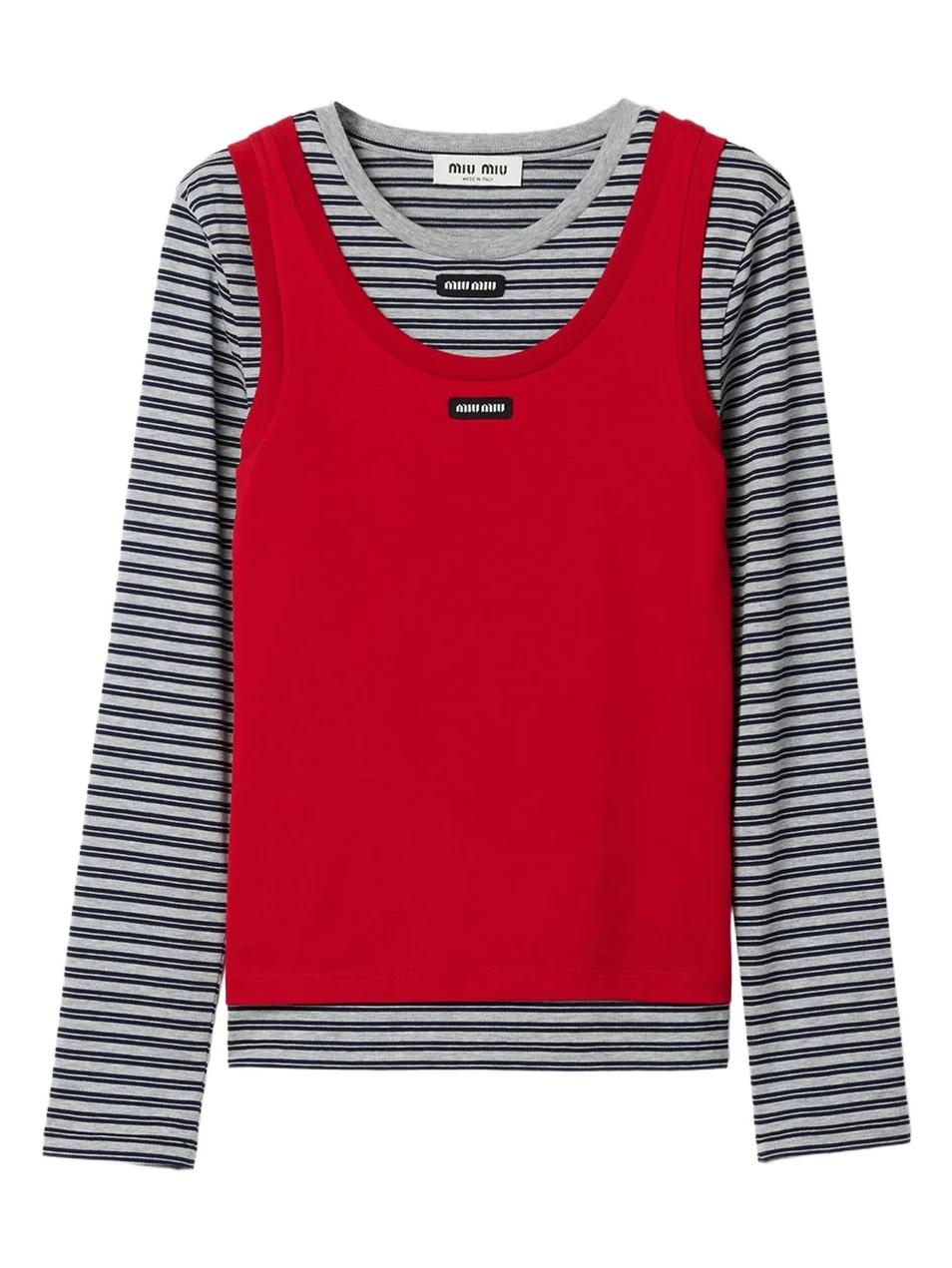 Miu Miu Women's Jersey Tank Top and T-Shirt - Grey