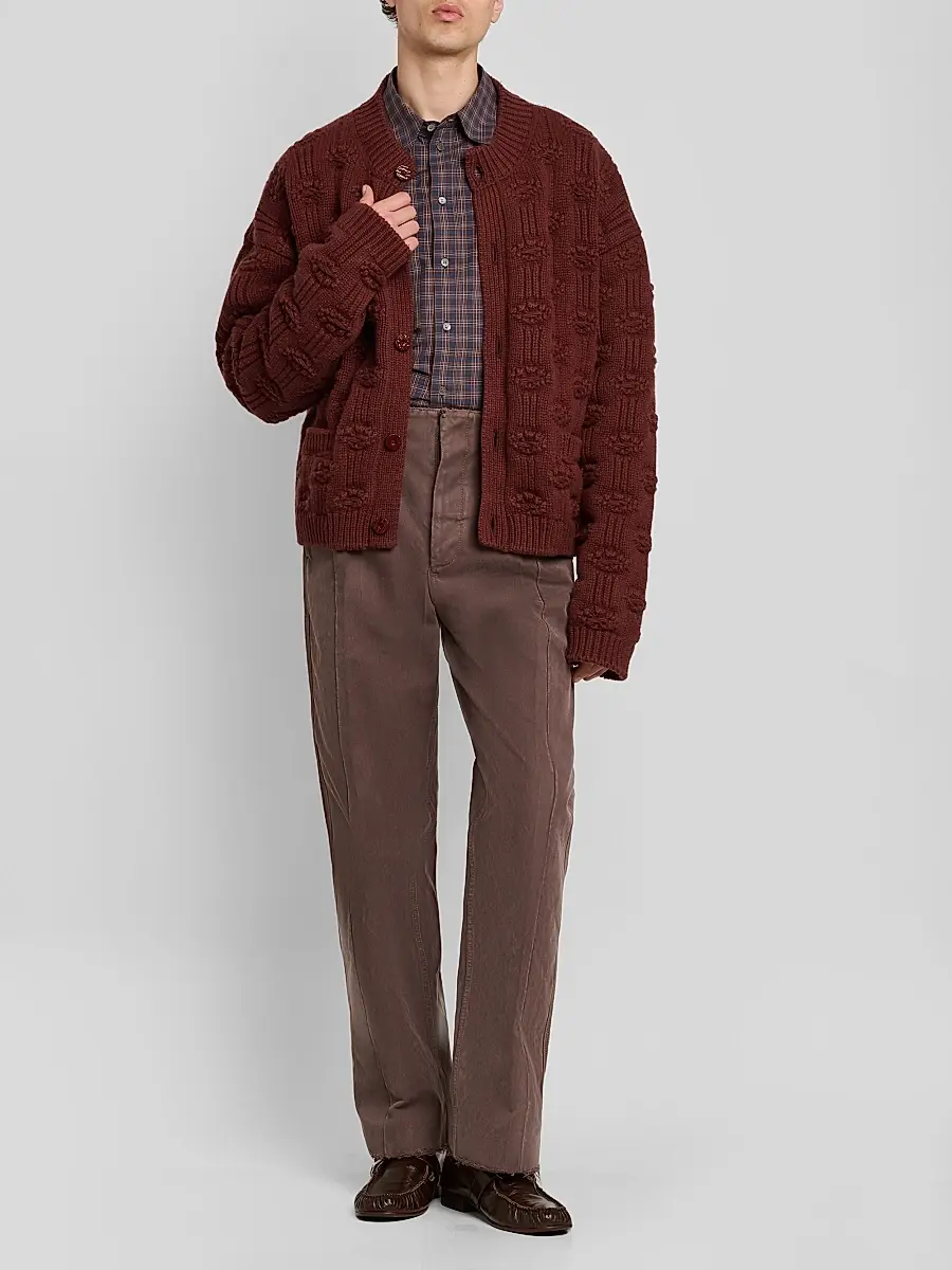 Marni Men's Fisherman Dot Wool-Cashmere Cardigan | Thumbnail 2