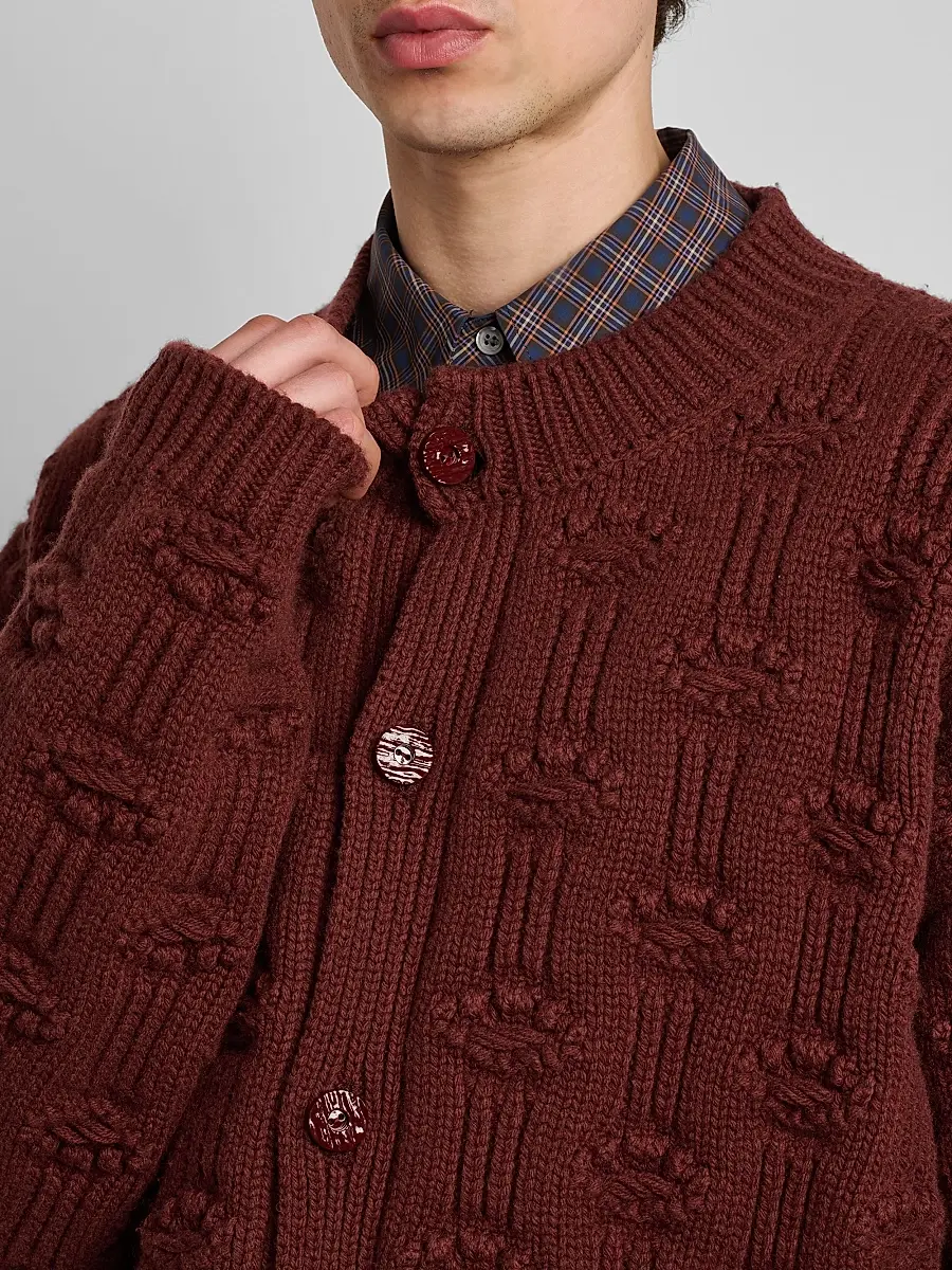 Marni Men's Fisherman Dot Wool-Cashmere Cardigan | Thumbnail 5