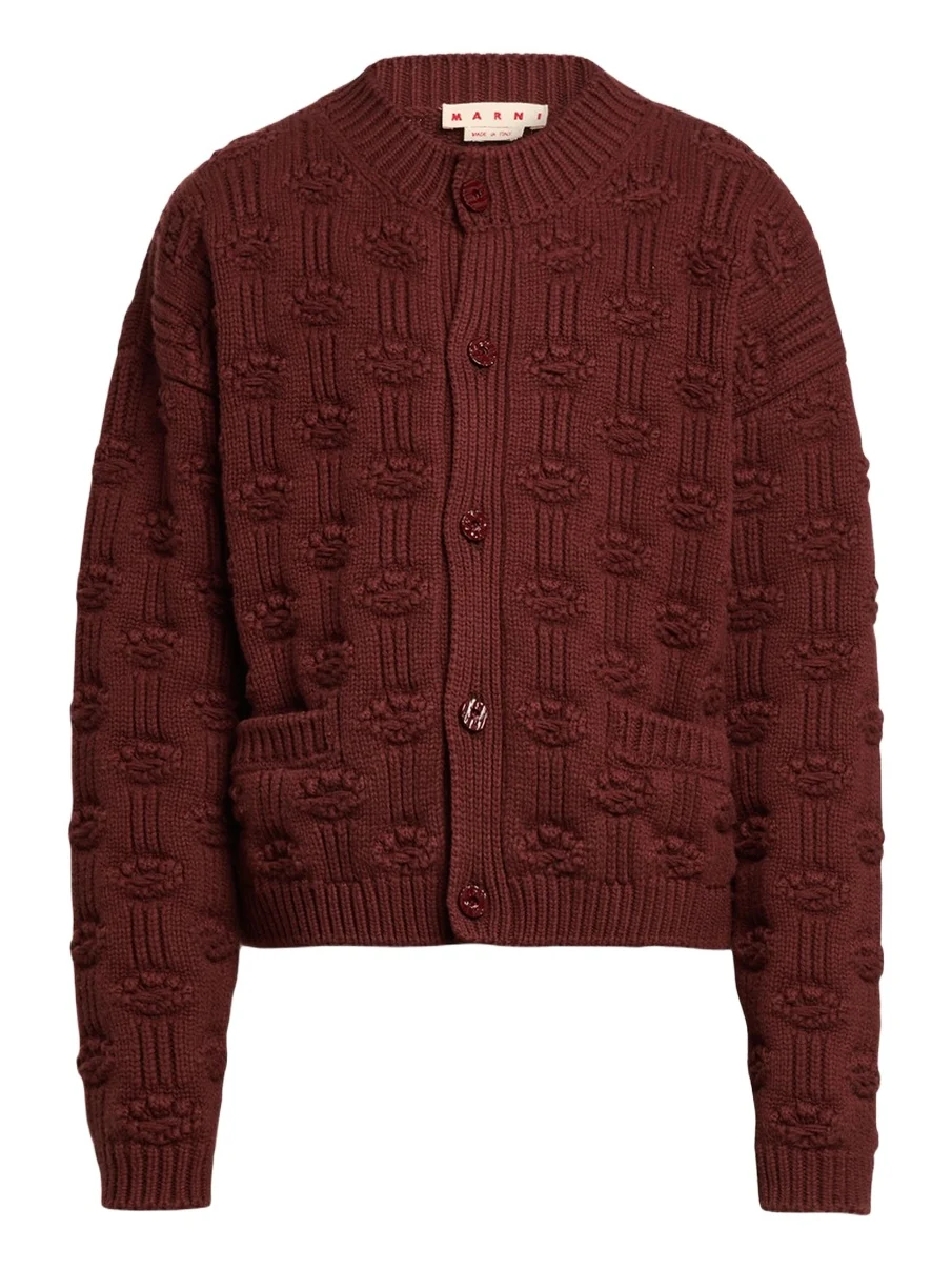 Marni Men's Fisherman Dot Wool-Cashmere Cardigan