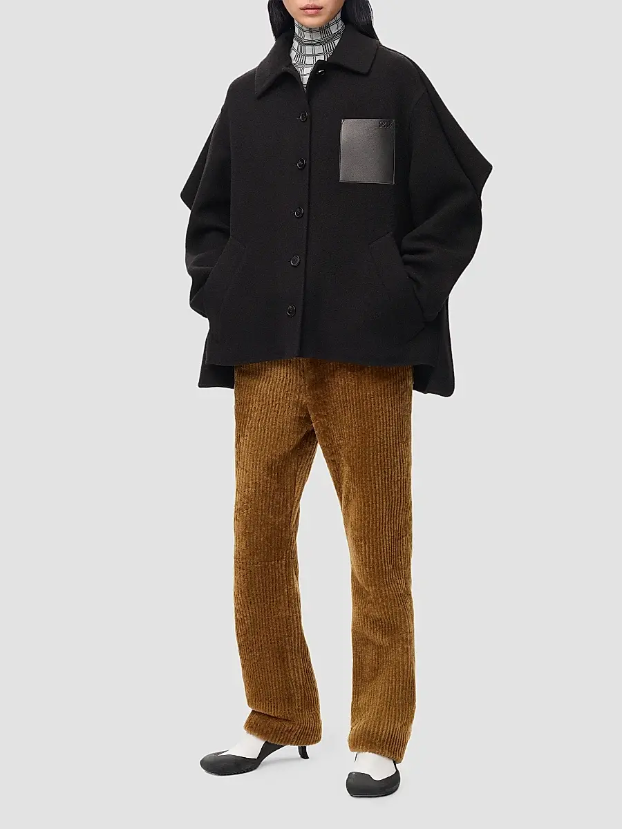 Loewe Women's Wool-Blend Button-Front Cape Coat | Thumbnail 2 Loewe Women's Wool-Blend Button-Front Cape Coat | Thumbnail 2
