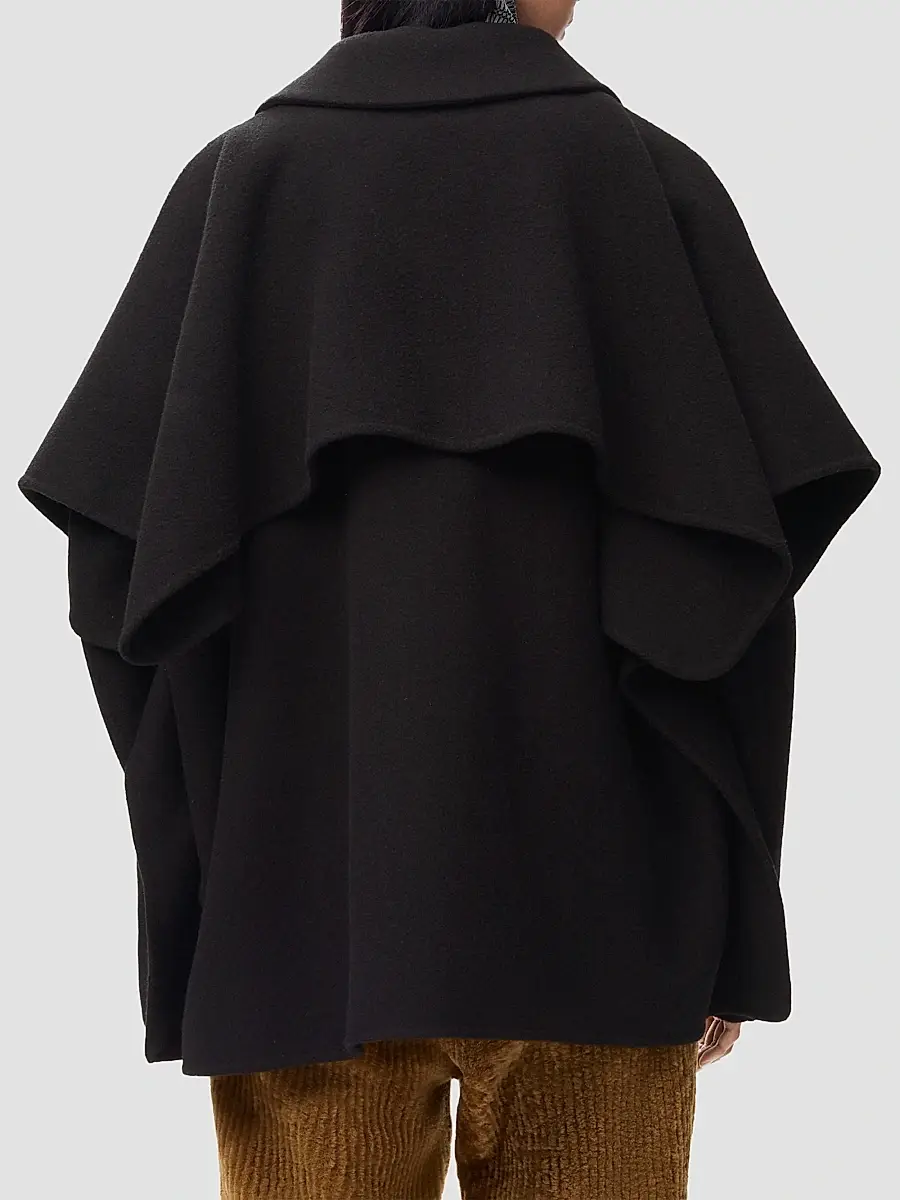 Loewe Women's Wool-Blend Button-Front Cape Coat | Thumbnail 3 Loewe Women's Wool-Blend Button-Front Cape Coat | Thumbnail 3