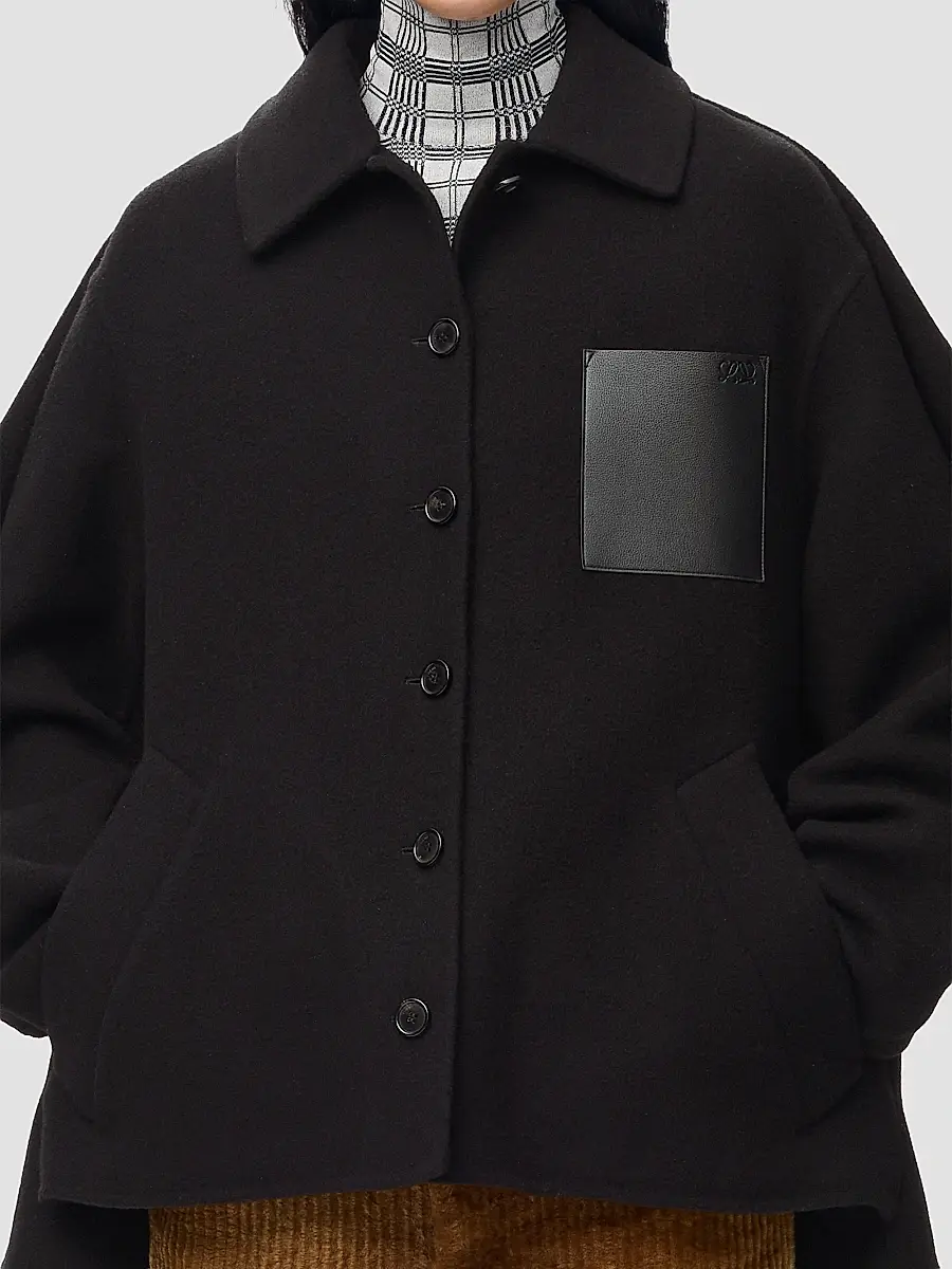 Loewe Women's Wool-Blend Button-Front Cape Coat | Thumbnail 5 Loewe Women's Wool-Blend Button-Front Cape Coat | Thumbnail 5