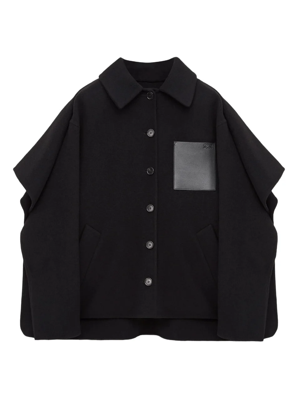 Loewe Women's Wool-Blend Button-Front Cape Coat
