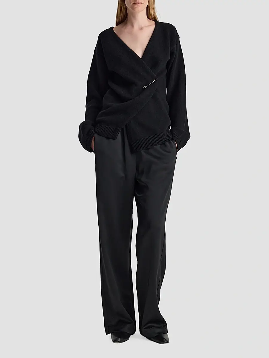 RÓHE Women's Relaxed Wool-Cashmere Wrap Cardigan | Thumbnail 2