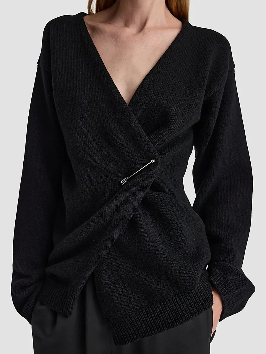 RÓHE Women's Relaxed Wool-Cashmere Wrap Cardigan | Thumbnail 5