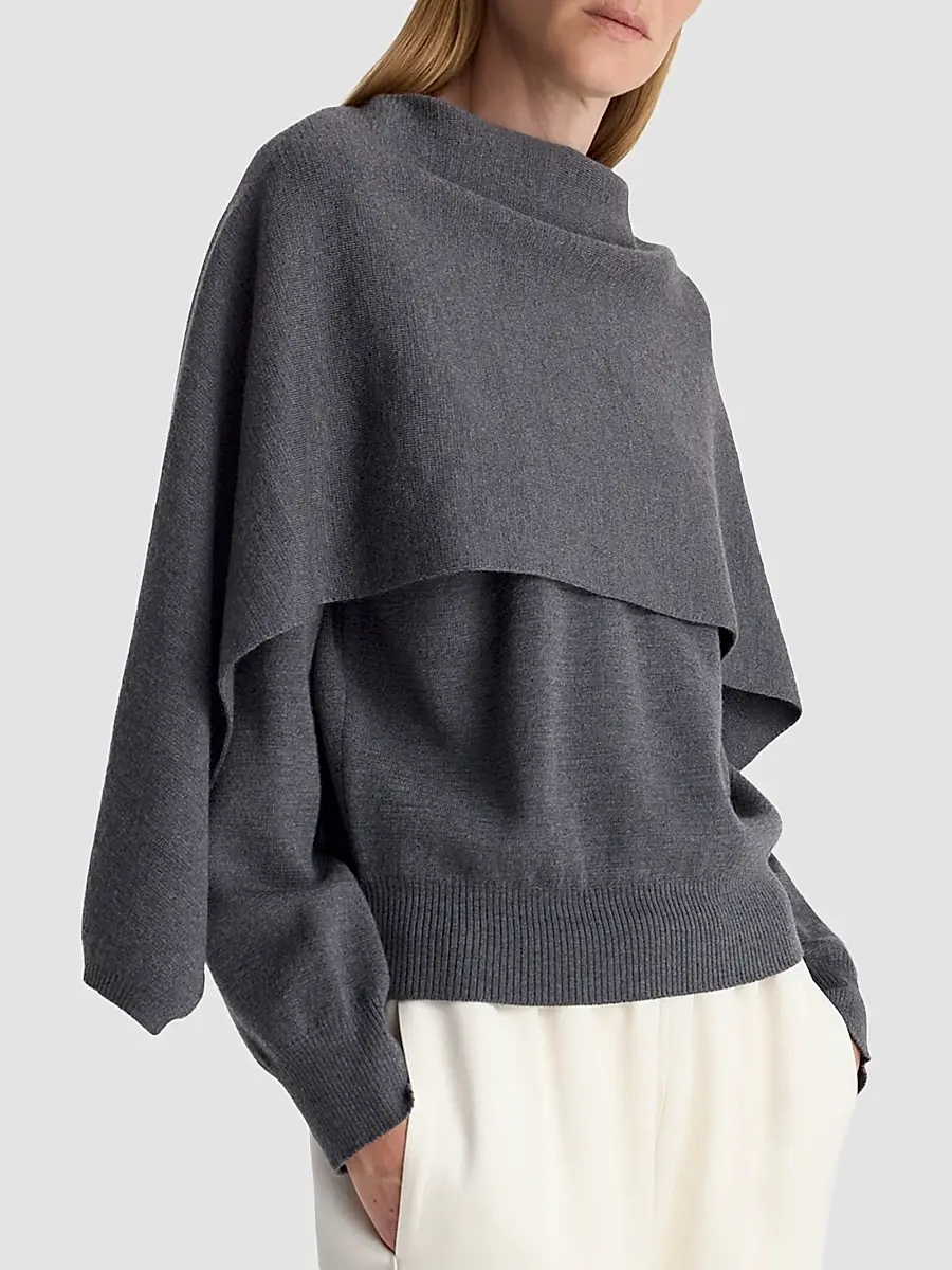RÓHE Women's Virgin Wool Cape Sweater | Thumbnail 4 RÓHE Women's Virgin Wool Cape Sweater | Thumbnail 4