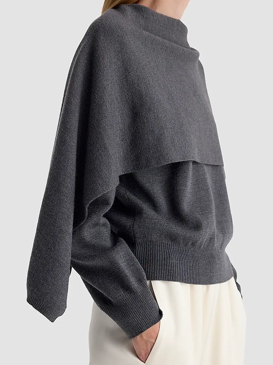 RÓHE Women's Virgin Wool Cape Sweater | Thumbnail 5 RÓHE Women's Virgin Wool Cape Sweater | Thumbnail 5