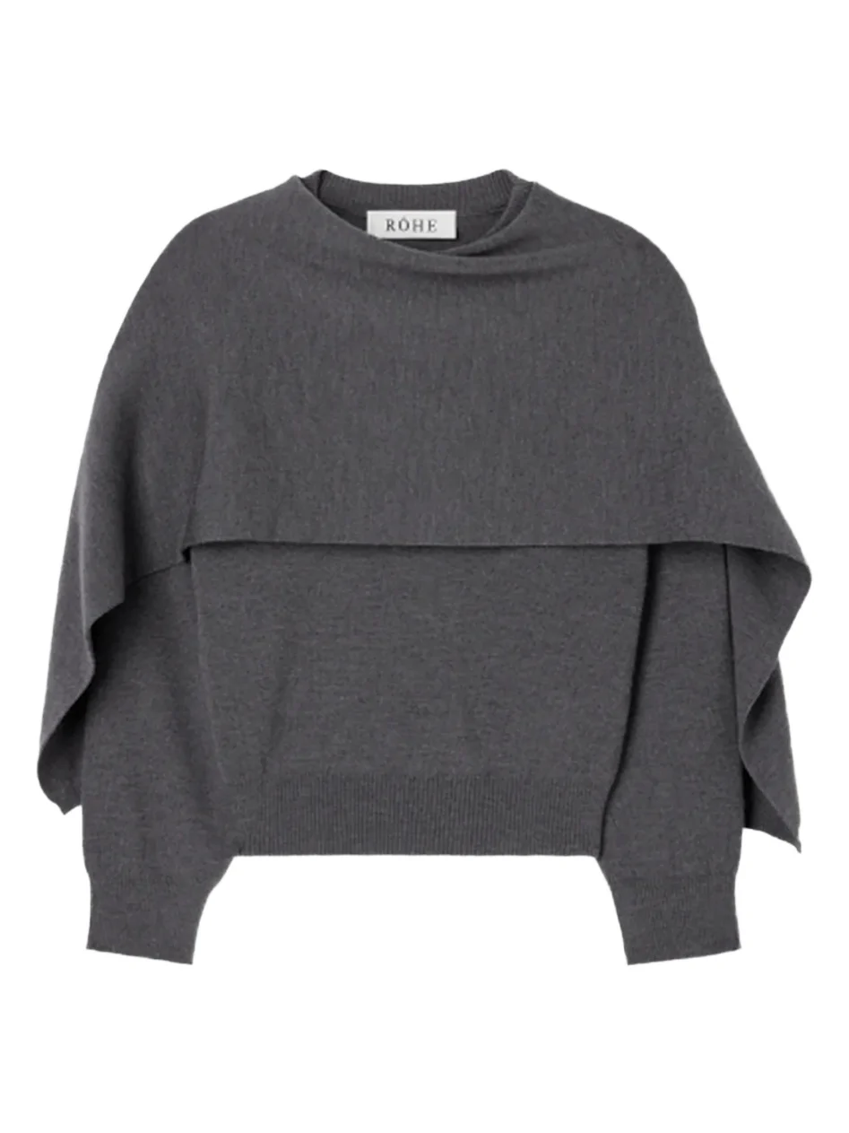 RÓHE Women's Virgin Wool Cape Sweater