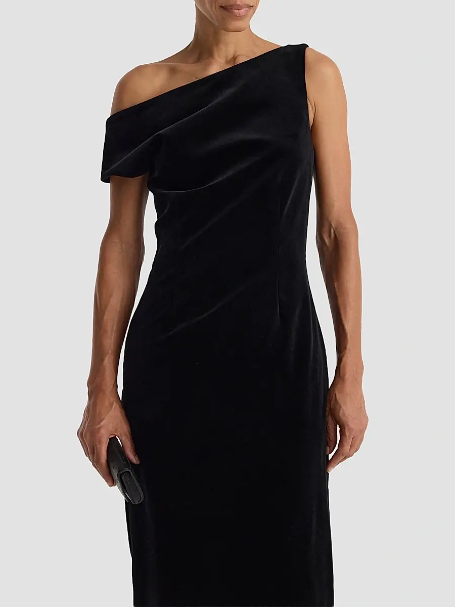RÓHE Women's Velvet One-Shoulder Column Gown | Thumbnail 4 RÓHE Women's Velvet One-Shoulder Column Gown | Thumbnail 4