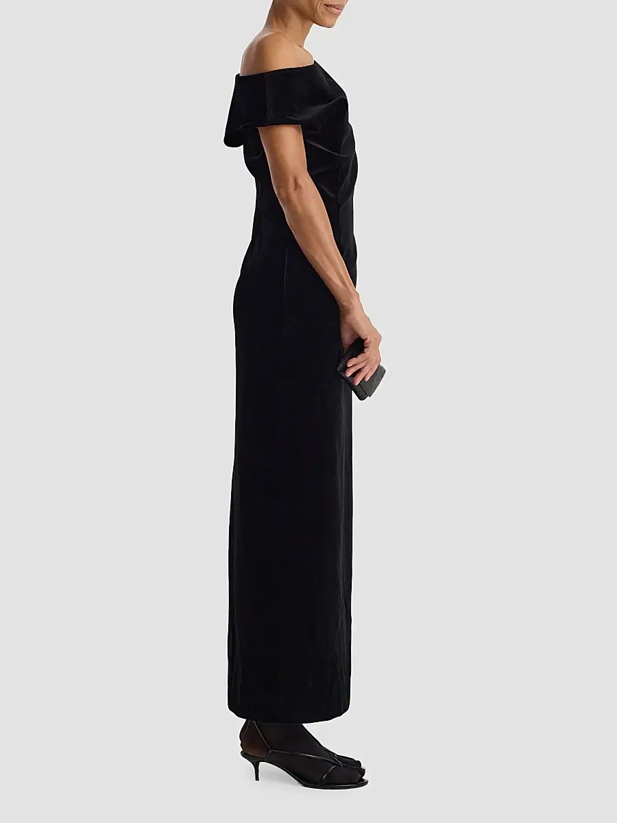 RÓHE Women's Velvet One-Shoulder Column Gown | Thumbnail 5 RÓHE Women's Velvet One-Shoulder Column Gown | Thumbnail 5