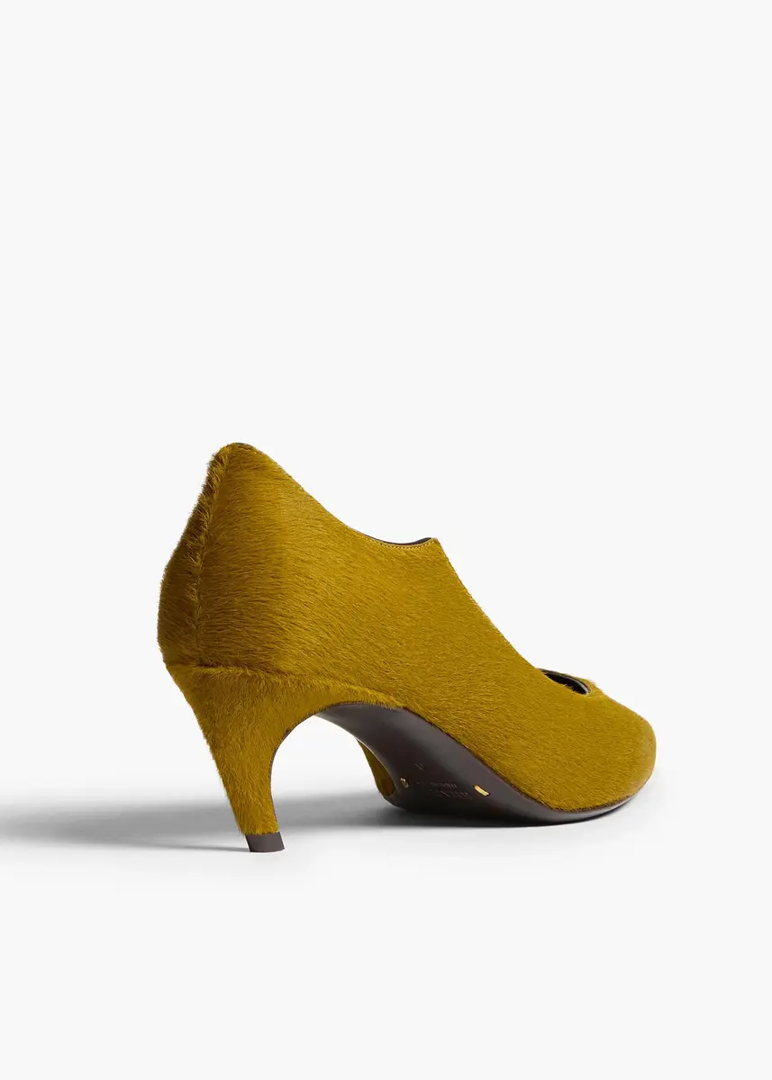 Khaite Valerie Low Pump In Golden Olive Haircalf | Thumbnail 4 Khaite Valerie Low Pump In Golden Olive Haircalf | Thumbnail 4