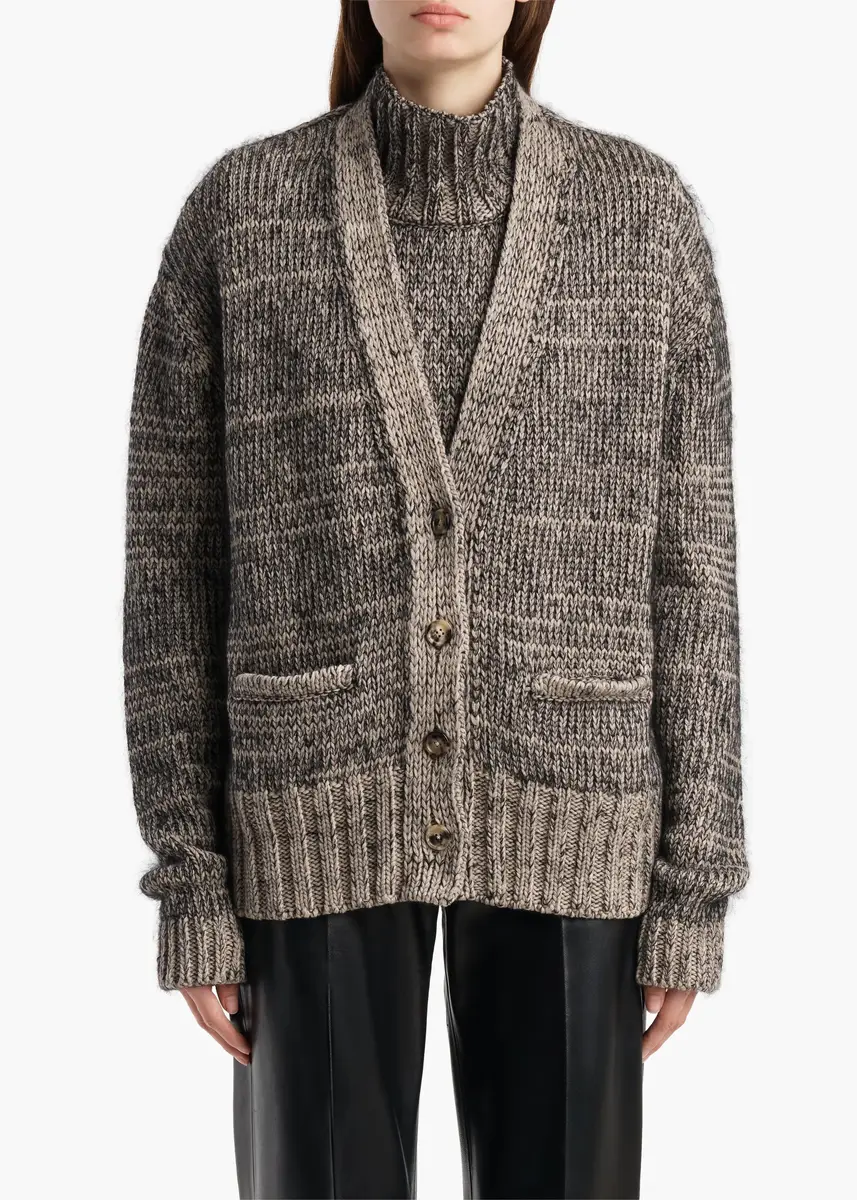 Khaite Maura Cardigan In Sepia And Black Multi | Thumbnail 3
