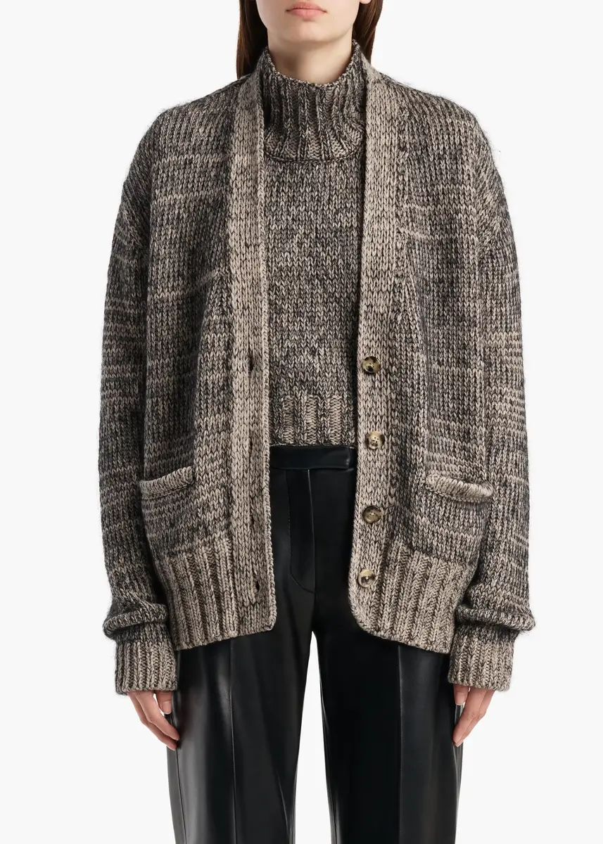 Khaite Maura Cardigan In Sepia And Black Multi | Thumbnail 4
