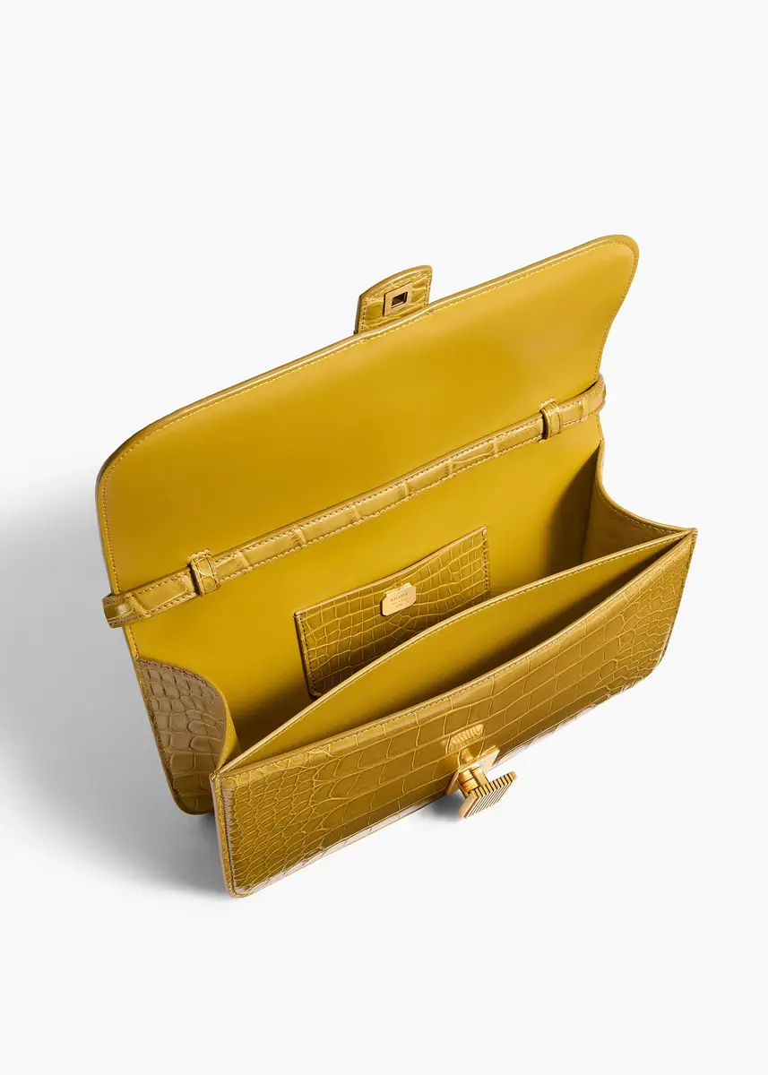 Khaite Blake Top Handle Bag In Golden Olive Alligator | Thumbnail 3 Khaite Blake Top Handle Bag In Golden Olive Alligator | Thumbnail 3