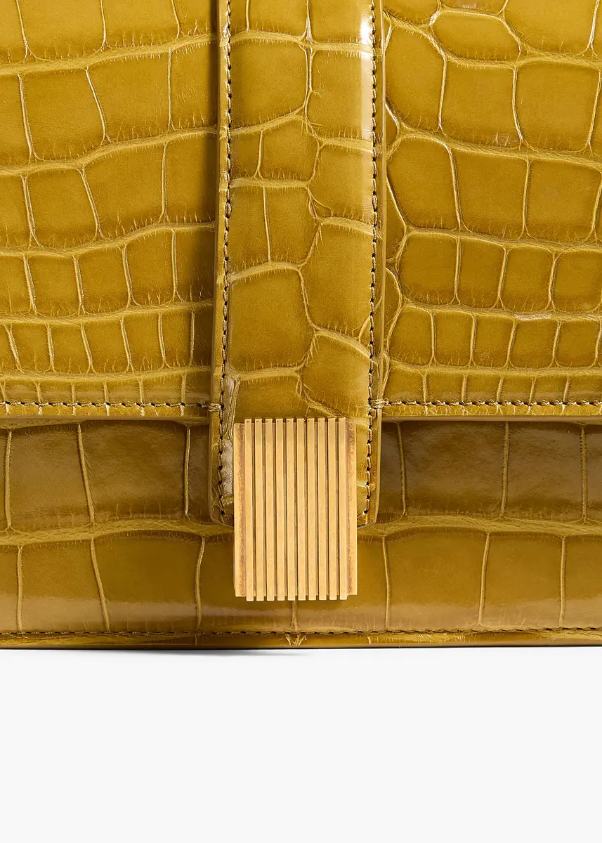Khaite Blake Top Handle Bag In Golden Olive Alligator | Thumbnail 4 Khaite Blake Top Handle Bag In Golden Olive Alligator | Thumbnail 4