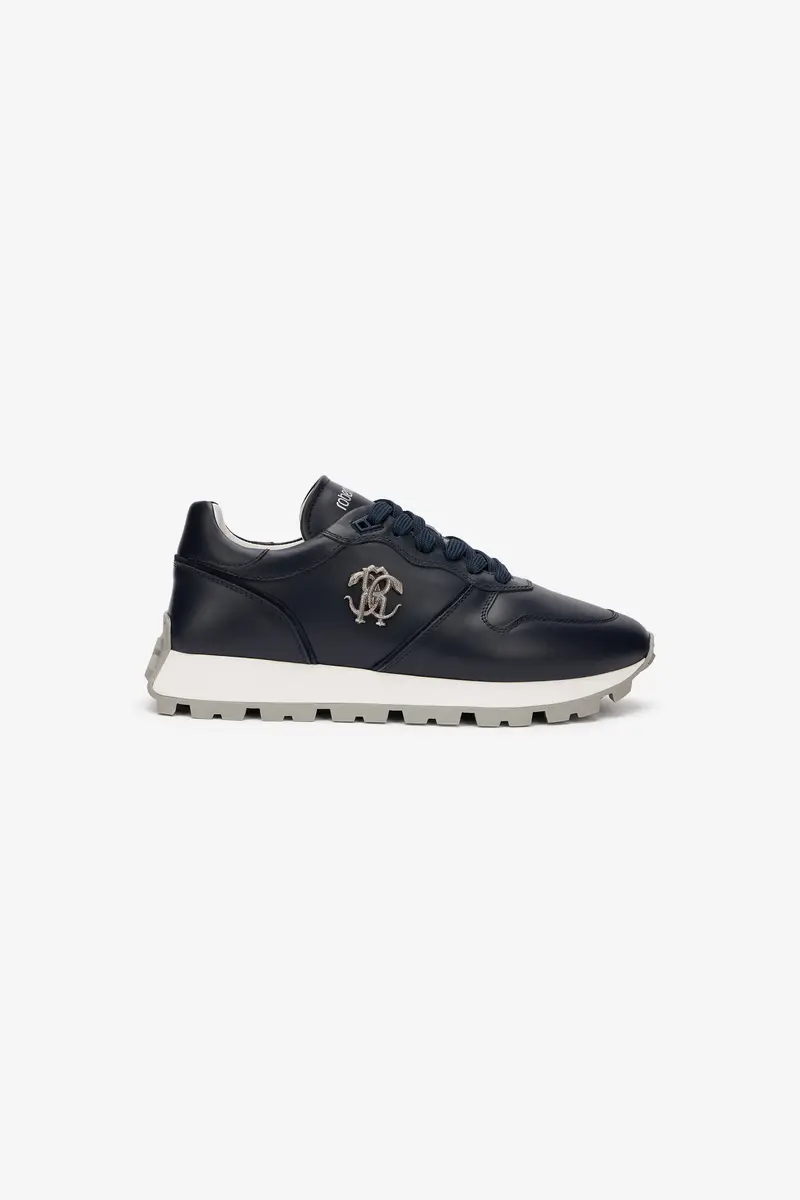Roberto Cavalli Blue Sneakers With RC Monogram | Thumbnail 2 Roberto Cavalli Blue Sneakers With RC Monogram | Thumbnail 2