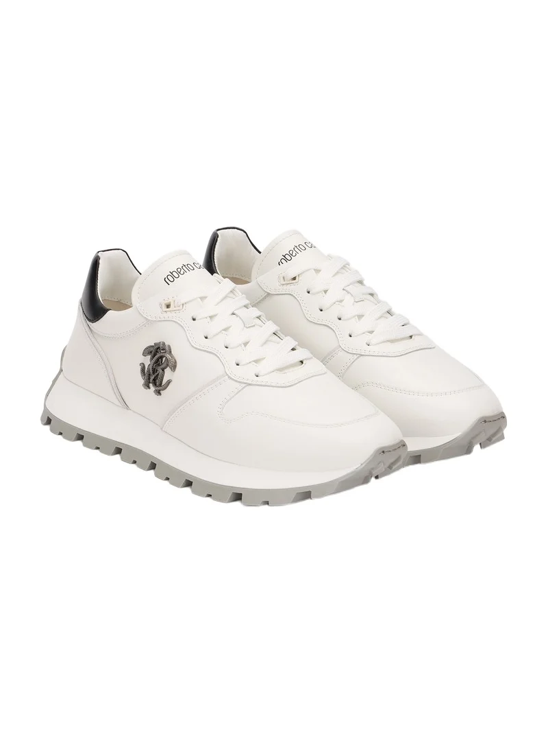 Roberto Cavalli White Sneakers With RC Monogram